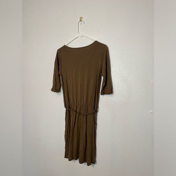 Sessun soft belted Brown/green Dress with pockets and belt, size M - Picture 8 of 10